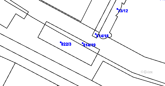 Parcela st. 814/19 v KÚ Strupčice, Katastrální mapa