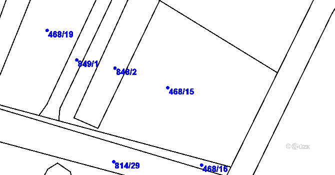 Parcela st. 468/15 v KÚ Strupčice, Katastrální mapa