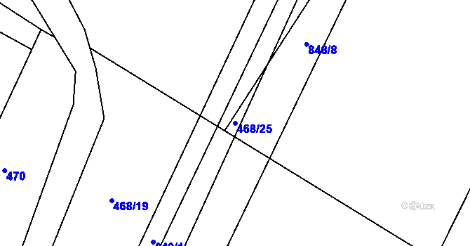 Parcela st. 468/25 v KÚ Strupčice, Katastrální mapa