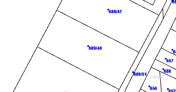 Parcela st. 689/48 v KÚ Strupčice, Katastrální mapa