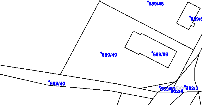 Parcela st. 689/49 v KÚ Strupčice, Katastrální mapa