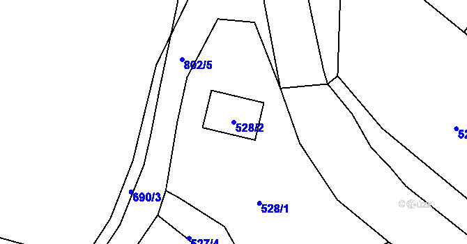 Parcela st. 528/2 v KÚ Strupčice, Katastrální mapa