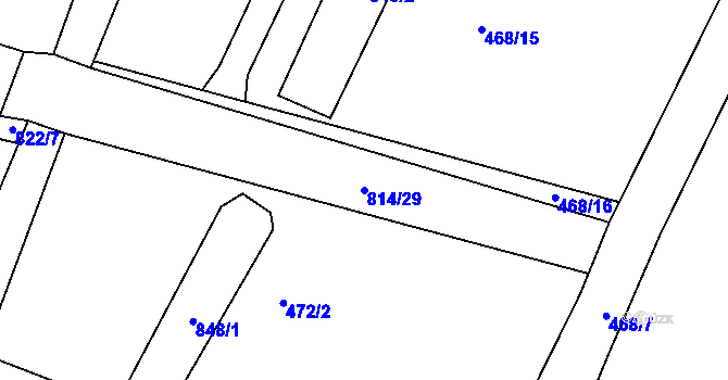 Parcela st. 814/29 v KÚ Strupčice, Katastrální mapa