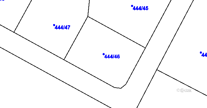 Parcela st. 444/46 v KÚ Strupčice, Katastrální mapa