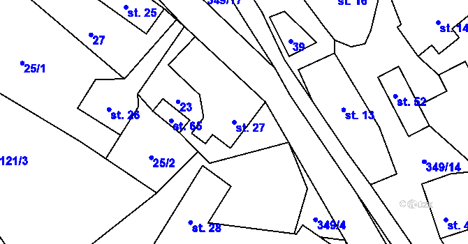 Parcela st. 27 v KÚ Strupšín, Katastrální mapa