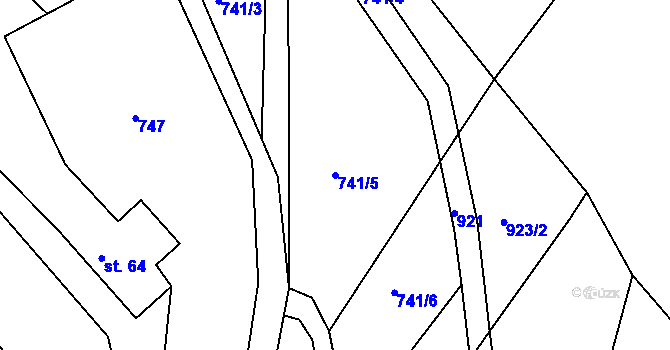 Parcela st. 741/5 v KÚ Pohoří u Stružince, Katastrální mapa