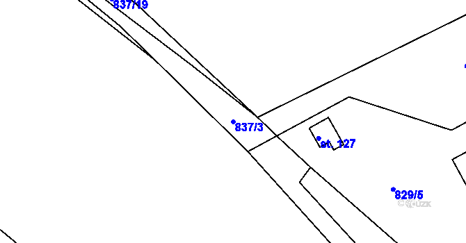 Parcela st. 837/3 v KÚ Pohoří u Stružince, Katastrální mapa