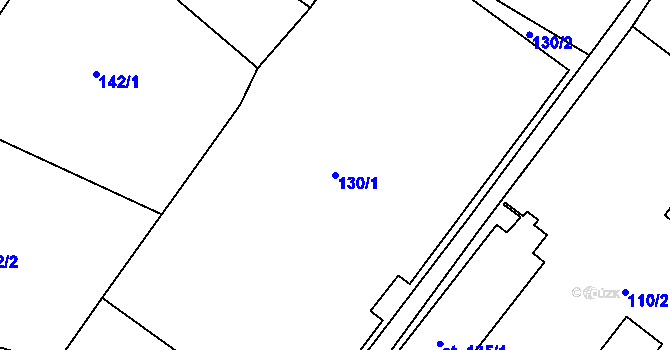 Parcela st. 130/1 v KÚ Tuhaň u Stružince, Katastrální mapa