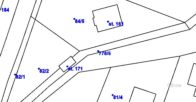 Parcela st. 778/5 v KÚ Stružná, Katastrální mapa