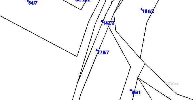Parcela st. 778/7 v KÚ Stružná, Katastrální mapa