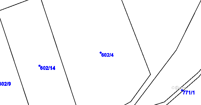 Parcela st. 602/4 v KÚ Stružná, Katastrální mapa
