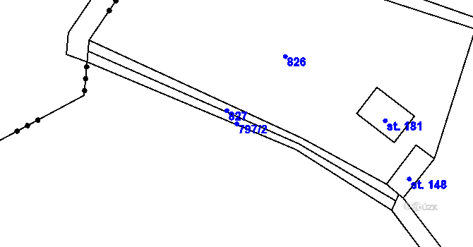 Parcela st. 797/2 v KÚ Stružná, Katastrální mapa
