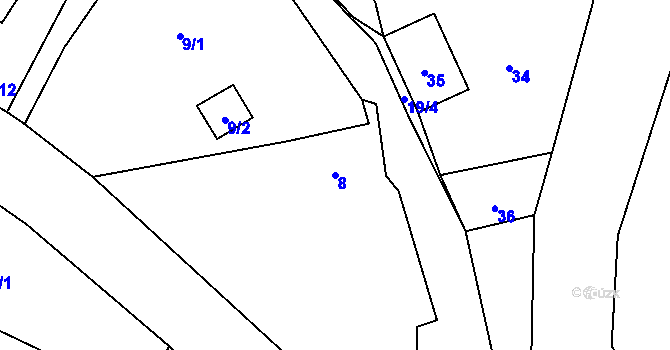 Parcela st. 8 v KÚ Stružnice, Katastrální mapa
