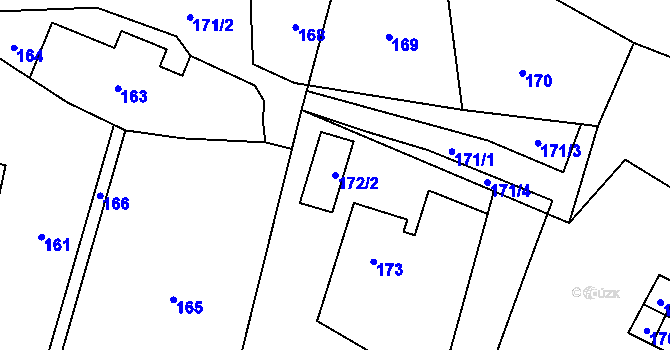 Parcela st. 172/2 v KÚ Stružnice, Katastrální mapa