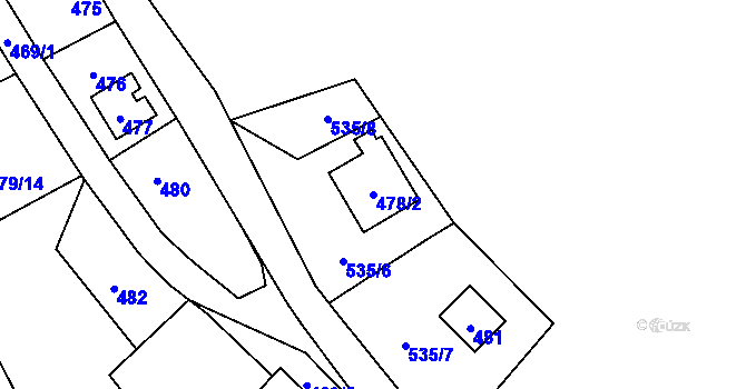 Parcela st. 478/2 v KÚ Stružnice, Katastrální mapa