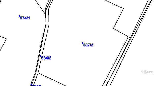 Parcela st. 587/2 v KÚ Stružnice, Katastrální mapa