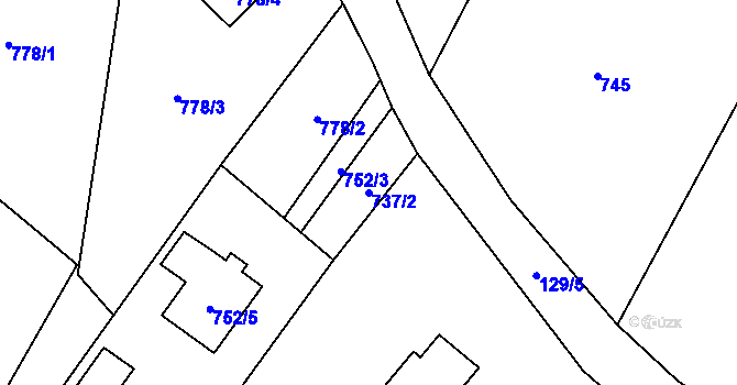 Parcela st. 737/2 v KÚ Stružnice, Katastrální mapa