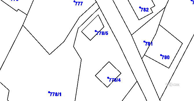 Parcela st. 778/3 v KÚ Stružnice, Katastrální mapa