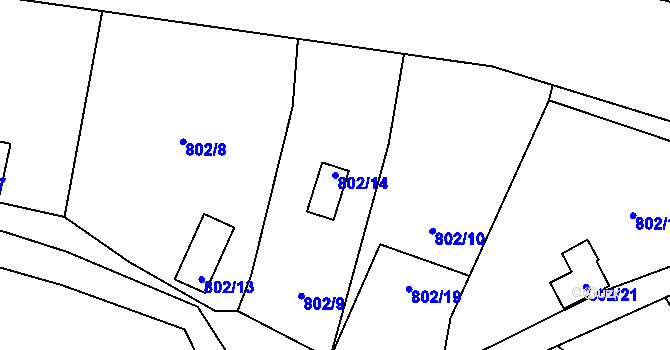 Parcela st. 802/14 v KÚ Stružnice, Katastrální mapa