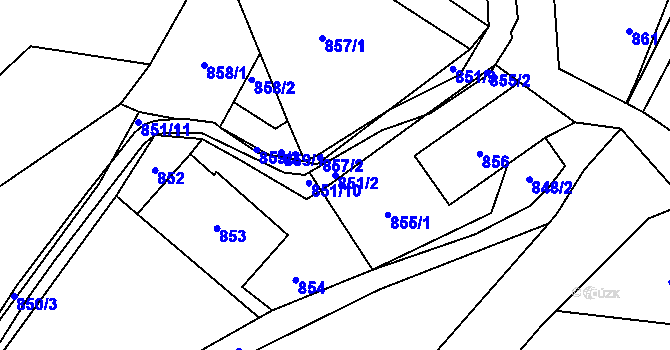 Parcela st. 851/2 v KÚ Stružnice, Katastrální mapa