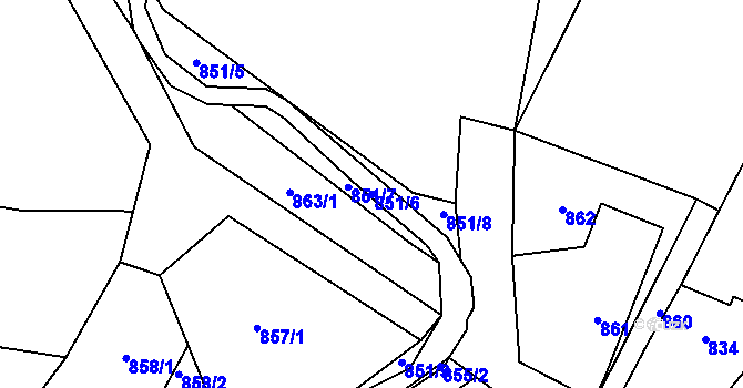 Parcela st. 851/6 v KÚ Stružnice, Katastrální mapa