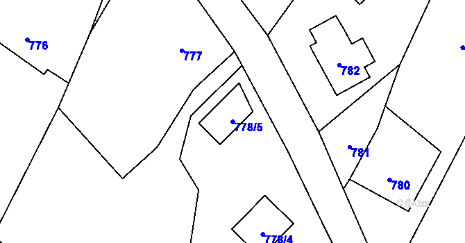 Parcela st. 778/5 v KÚ Stružnice, Katastrální mapa