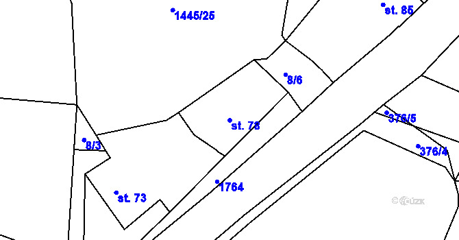 Parcela st. 78 v KÚ Strýčkovice, Katastrální mapa