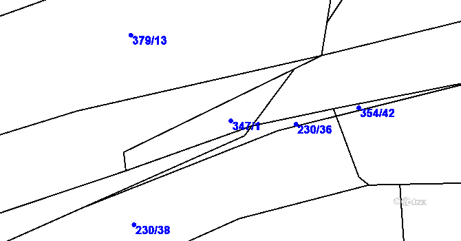 Parcela st. 347/1 v KÚ Strýčkovice, Katastrální mapa