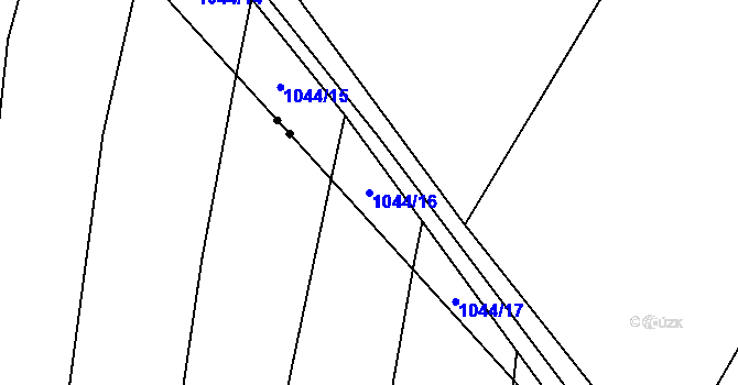 Parcela st. 1044/16 v KÚ Strýčkovice, Katastrální mapa