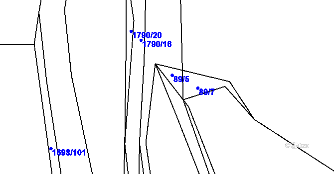 Parcela st. 88/4 v KÚ Strýčkovice, Katastrální mapa