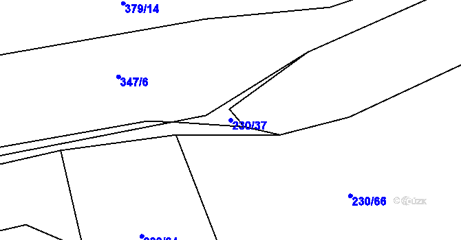 Parcela st. 230/37 v KÚ Strýčkovice, Katastrální mapa