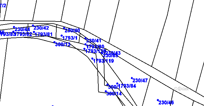 Parcela st. 230/85 v KÚ Strýčkovice, Katastrální mapa