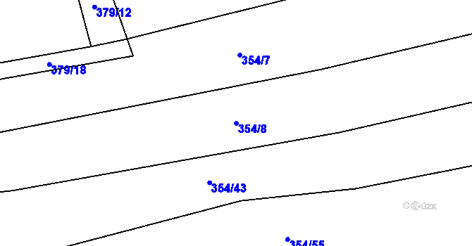 Parcela st. 354/8 v KÚ Strýčkovice, Katastrální mapa
