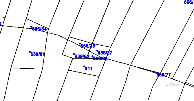 Parcela st. 656/37 v KÚ Strýčkovice, Katastrální mapa