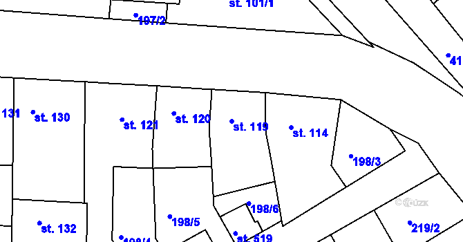 Parcela st. 119 v KÚ Středokluky, Katastrální mapa