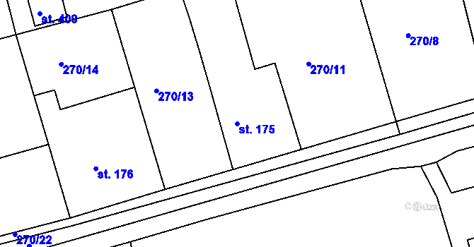Parcela st. 175 v KÚ Středokluky, Katastrální mapa