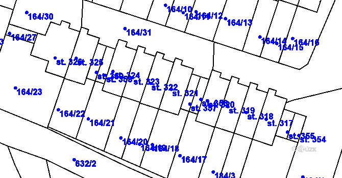 Parcela st. 321 v KÚ Středokluky, Katastrální mapa
