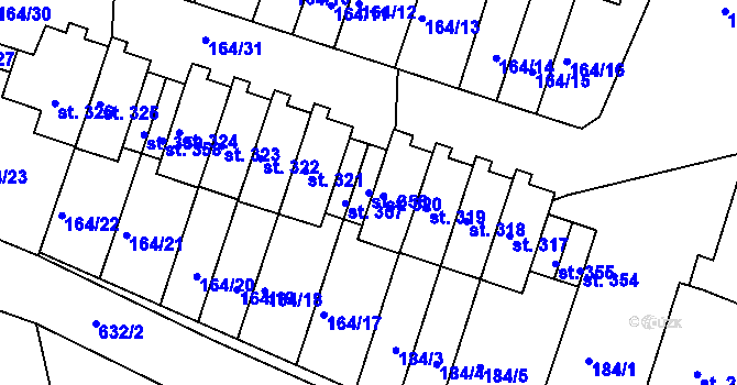 Parcela st. 356 v KÚ Středokluky, Katastrální mapa