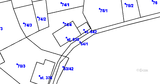 Parcela st. 54/1 v KÚ Středokluky, Katastrální mapa