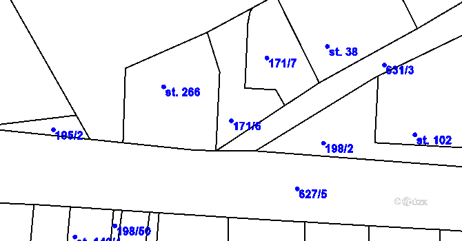 Parcela st. 171/6 v KÚ Středokluky, Katastrální mapa