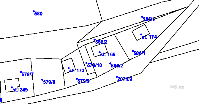 Parcela st. 166 v KÚ Střechov nad Sázavou, Katastrální mapa