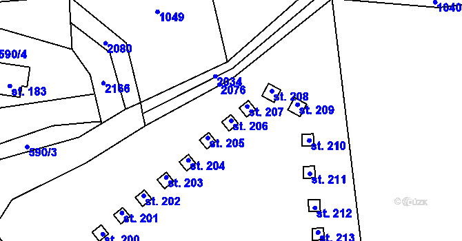 Parcela st. 206 v KÚ Střechov nad Sázavou, Katastrální mapa