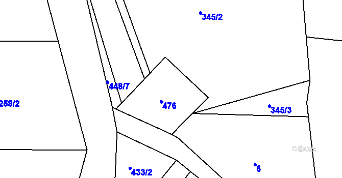 Parcela st. 36 v KÚ Střeleč, Katastrální mapa