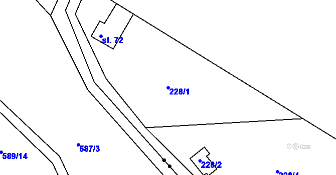 Parcela st. 228/1 v KÚ Střeleč, Katastrální mapa
