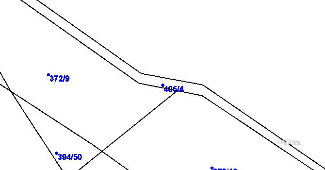 Parcela st. 405/4 v KÚ Střeleč, Katastrální mapa