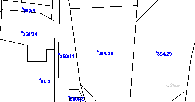 Parcela st. 394/24 v KÚ Střeleč, Katastrální mapa