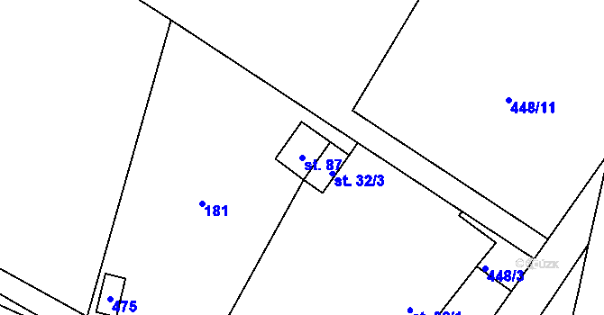Parcela st. 87 v KÚ Střeleč, Katastrální mapa