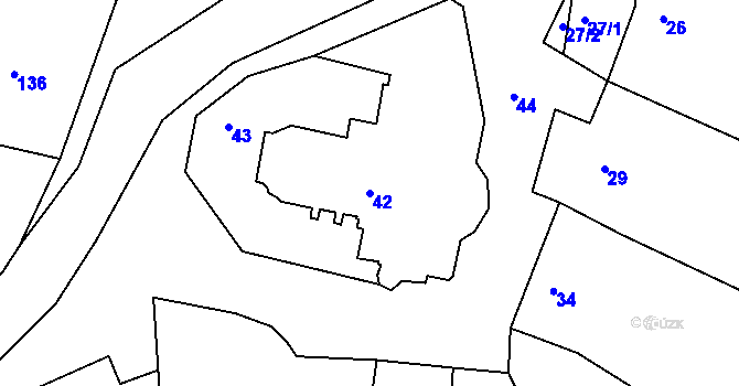 Parcela st. 42 v KÚ Střelice u Brna, Katastrální mapa