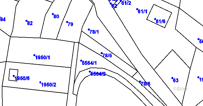 Parcela st. 78/5 v KÚ Střelice u Brna, Katastrální mapa