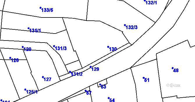 Parcela st. 130 v KÚ Střelice u Brna, Katastrální mapa